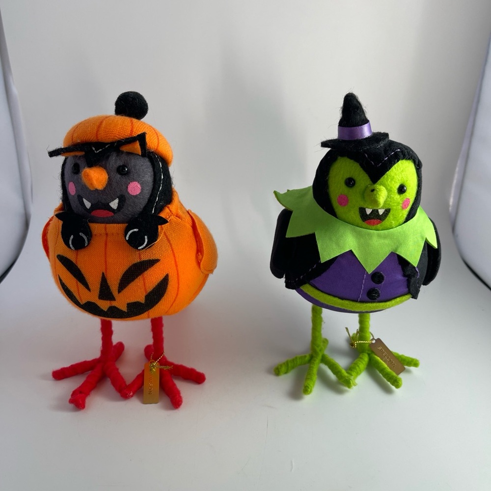 Hyde & Eek! Featherly friends Halloween fabric birds set of 2. Target 2024
